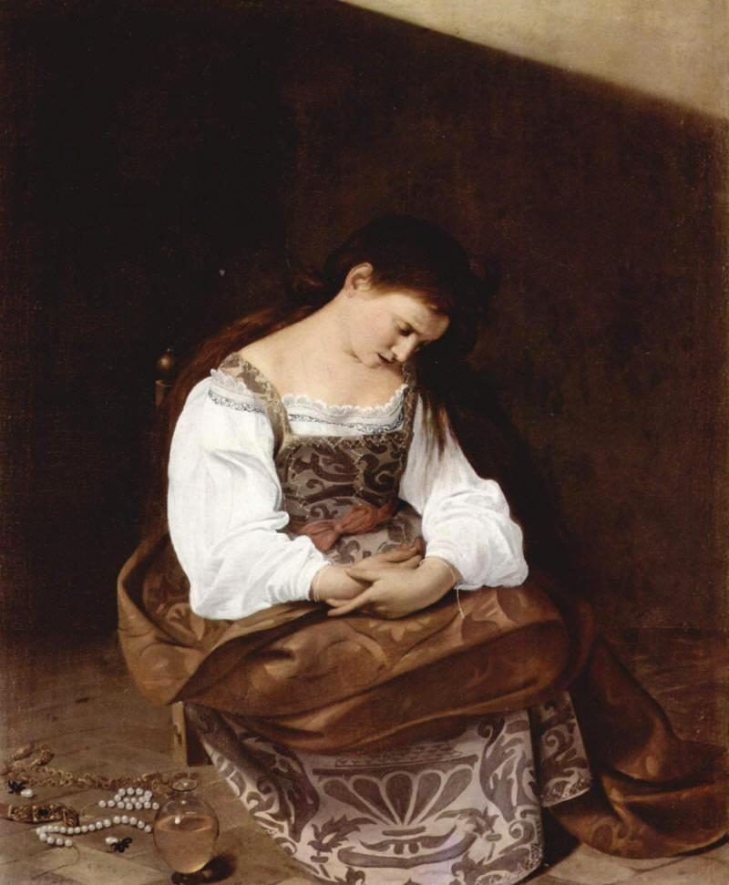 Unknown Penitent Magdalene By Caravaggio